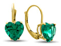 FJC Finejewelers 7x7mm Heart Shaped Simulated Emerald Lever-back Drop Earrings