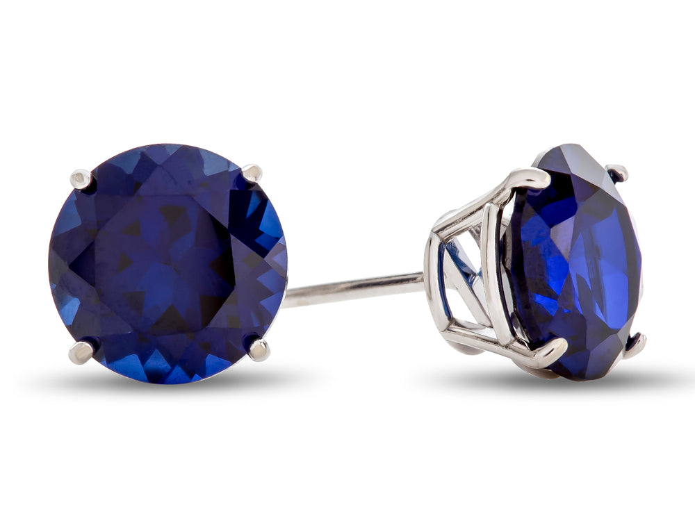 FJC Finejewelers 6mm Round Created Blue Sapphire Post-With-Friction-Back Stud Earrings