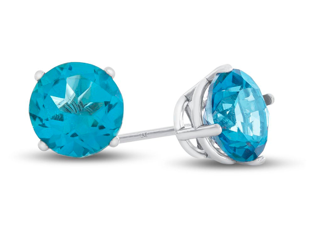 FJC Finejewelers 6mm Round Coated Paraiba Topaz Post-With-Friction-Back Stud Earrings