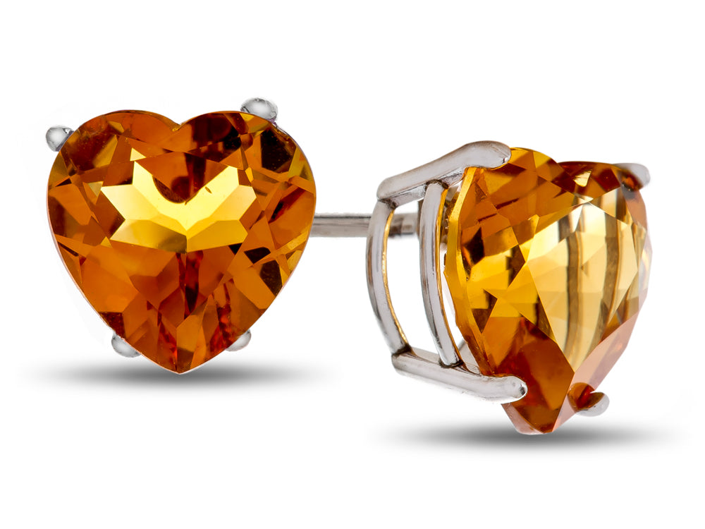 FJC Finejewelers 6x6mm Heart Shaped Citrine Post-With-Friction-Back Stud Earrings