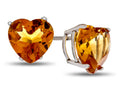 FJC Finejewelers 6x6mm Heart Shaped Citrine Post-With-Friction-Back Stud Earrings