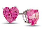 FJC Finejewelers 6x6mm Heart Shaped Created Pink Sapphire Post-With-Friction-Back Stud Earrings