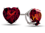 FJC Finejewelers 6x6mm Heart Shaped Garnet Post-With-Friction-Back Stud Earrings
