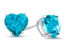 FJC Finejewelers 6x6mm Heart Shaped Coated Paraiba Topaz Post-With-Friction-Back Stud Earrings