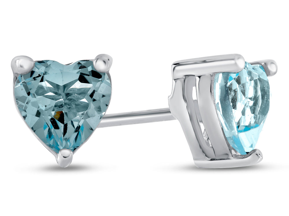 FJC Finejewelers 6x6mm Heart Shaped Sky Blue Topaz Post-With-Friction-Back Stud Earrings
