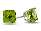FJC Finejewelers 6x6mm Cushion-Cut Peridot Post-With-Friction-Back Stud Earrings