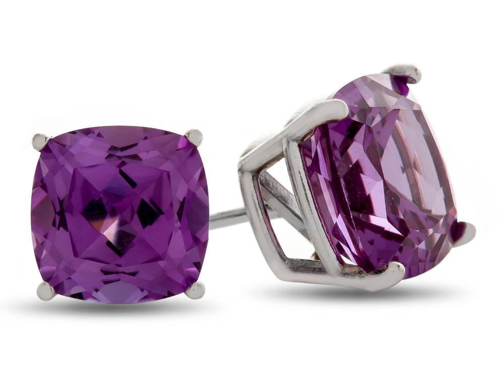 FJC Finejewelers 6x6mm Cushion-Cut Simulated Alexandrite Post-With-Friction-Back Stud Earrings