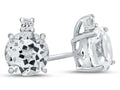 FJC Finejewelers 10k White Gold 7mm Round White Topaz Earrings