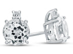 FJC Finejewelers 10k White Gold 7mm Round White Topaz Earrings