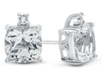 FJC Finejewelers 10k White Gold 7mm Cushion-Cut White Topaz Earrings