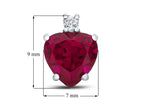 FJC Finejewelers 10k White Gold 7mm Heart Shaped Created Ruby with White Topaz Earrings