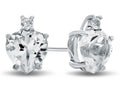 FJC Finejewelers 10k White Gold 7mm Heart Shaped White Topaz Earrings