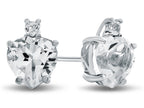 FJC Finejewelers 10k White Gold 7mm Heart Shaped White Topaz Earrings