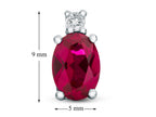 FJC Finejewelers 10k White Gold 7x5mm Oval Created Ruby with White Topaz Earrings
