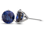 FJC Finejewelers 10k White Gold 3-Pronged Martini 7mm Round Created Blue Sapphire Stud Earrings