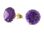FJC Finejewelers 10k Yellow Gold 6.00 cttw 10mm Round Amethyst Stud Earrings