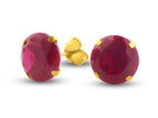 FJC Finejewelers 10k Yellow Gold 8.00 cttw 10mm Round Created Ruby Stud Earrings