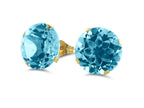 FJC Finejewelers 10k Yellow Gold 8.00 cttw 10mm Round Sky Blue Topaz Stud Earrings