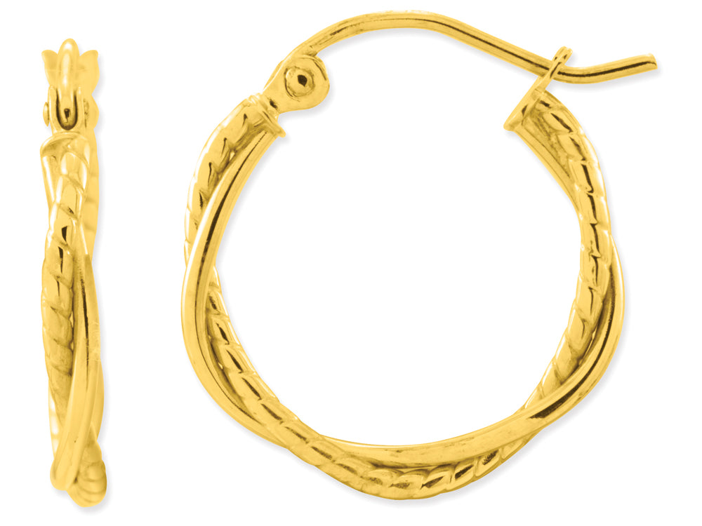 FJC Finejewelers 14k Yellow Gold Polished 2.25mm Twisted Hoop Earrings