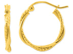 FJC Finejewelers 14k Yellow Gold Polished 2.25mm Twisted Hoop Earrings