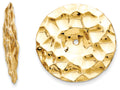 FJC Finejewelers 14k Yellow Gold Polished Hammered Disc Earring Jackets
