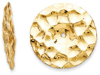 FJC Finejewelers 14k Yellow Gold Polished Hammered Disc Earring Jackets