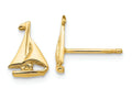 FJC Finejewelers 14k Yellow Gold Sail Boat Earrings