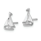 FJC Finejewelers 14k White Gold White Mini Sailboat Post Earrings