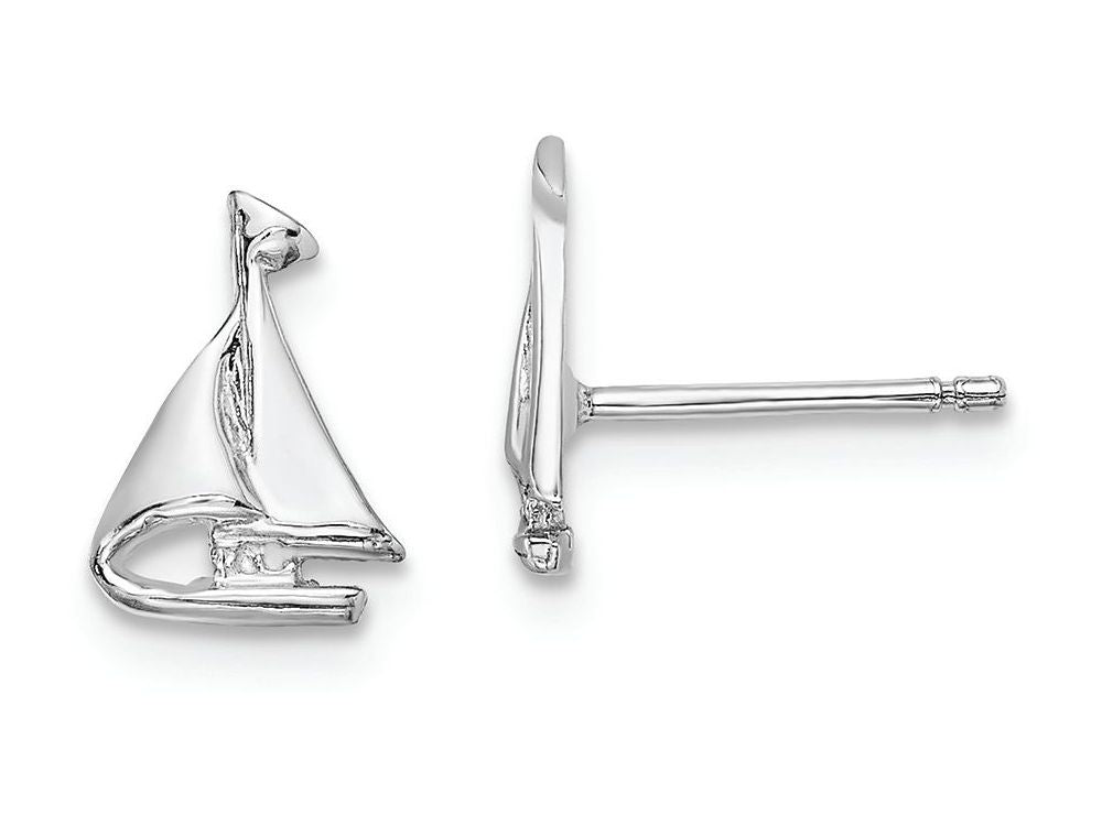 FJC Finejewelers 14k White Gold White Mini Sailboat Post Earrings
