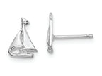 FJC Finejewelers 14k White Gold White Mini Sailboat Post Earrings