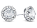 FJC Finejewelers 10k White Gold 6mm Round White Topaz with White Topaz accent stones Halo Earrings