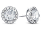 FJC Finejewelers 10k White Gold 6mm Round White Topaz with White Topaz accent stones Halo Earrings