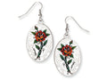 Ed Hardy Oval Rose Painted Earrings