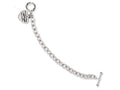 Stainless Steel Ed Hardy Pol Link w/Heart Charm Toggle Bracelet