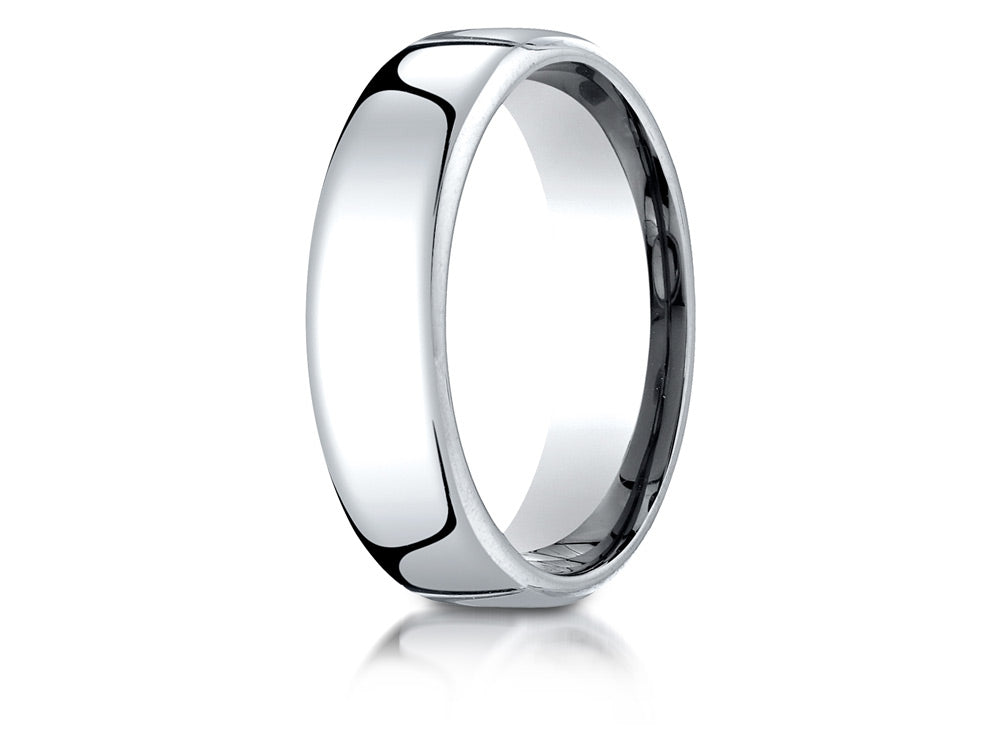 Benchmark® 14k White Gold 6.5mm European Comfort-fit Ring