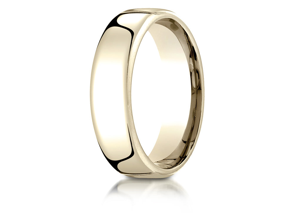 Benchmark® 10k White Gold 6.5mm European Comfort-fit Ring