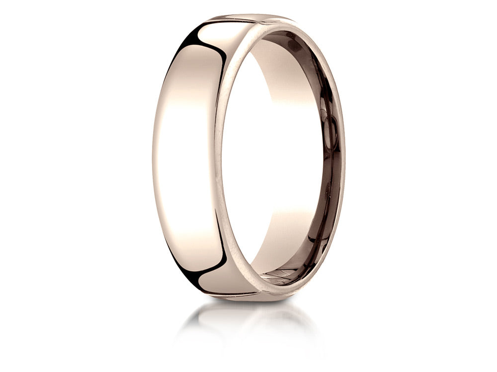 Benchmark® 14k Rose Gold 6.5mm European Comfort-fit™ Wedding Band / Ring