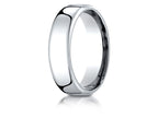 Benchmark® 18k White Gold 6.5mm European Comfort-fit Ring