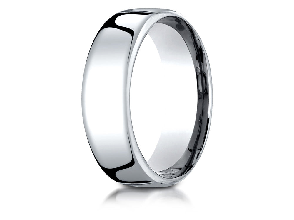 Benchmark® 14k White Gold 7.5mm European Comfort-fit Ring