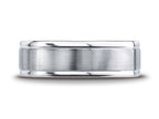 Benchmark® 7mm Comfort-fit Satin-finished Four-sided Carved Design Wedding Band Ring