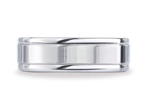 Benchmark® 7mm Comfort-fit High Polished Four-sided Carved Design Wedding Band Ring