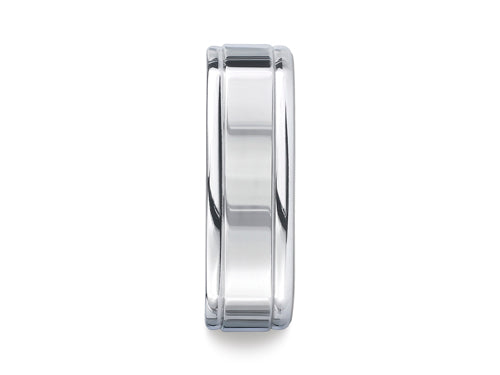 Benchmark® 7mm Comfort-fit High Polished Four-sided Carved Design Wedding Band Ring