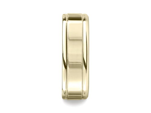 Benchmark® 7mm Comfort-fit High Polished Four-sided Carved Design Wedding Band Ring