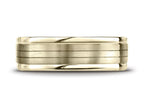 Benchmark® 7mm Comfort-fit Satin-finished Parallel Center Cuts Four-sided Carved Design Wedding Band Ring