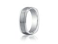 Benchmark® 7mm Comfort-fit Satin-finished Parallel Center Cuts Four-sided Carved Design Wedding Band Ring