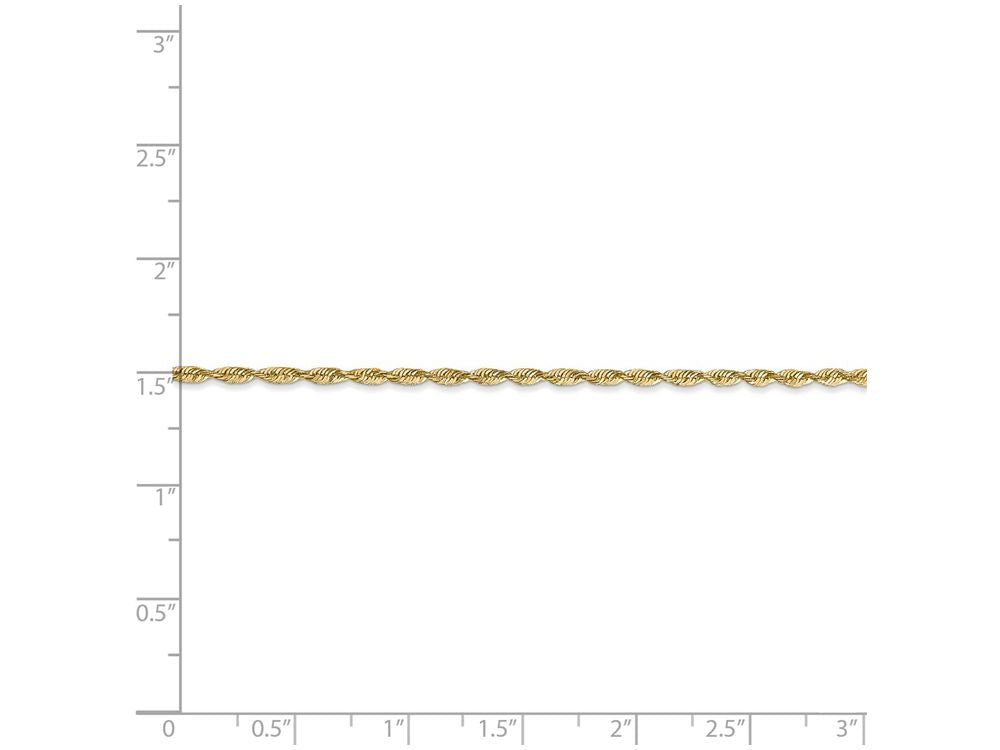 FJC Finejewelers 18 Inch 14k Yellow Gold 1.8mm Bright-cut Extra-light Rope Chain Necklace