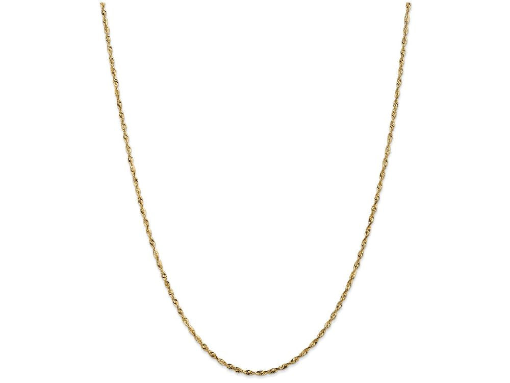 FJC Finejewelers 18 Inch 14k Yellow Gold 1.8mm Bright-cut Extra-light Rope Chain Necklace