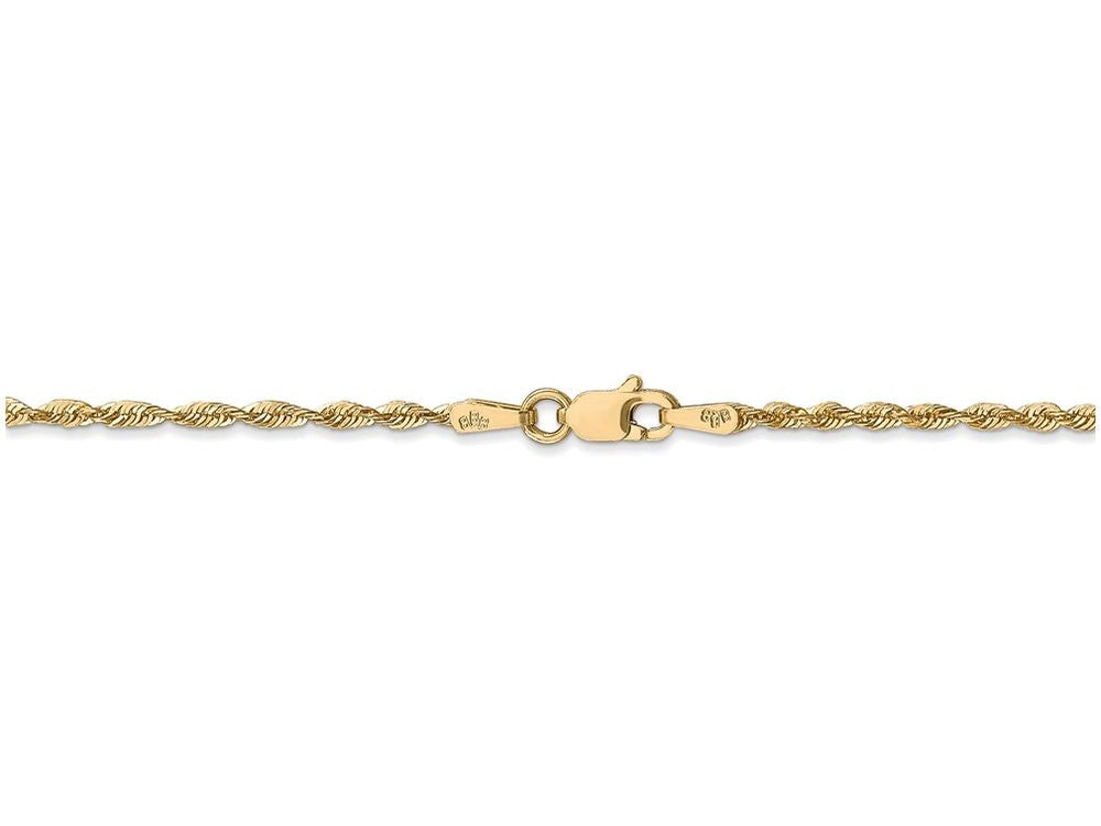 FJC Finejewelers 24 Inch 14k Yellow Gold 1.8mm Bright-cut Extra-light Rope Chain Necklace