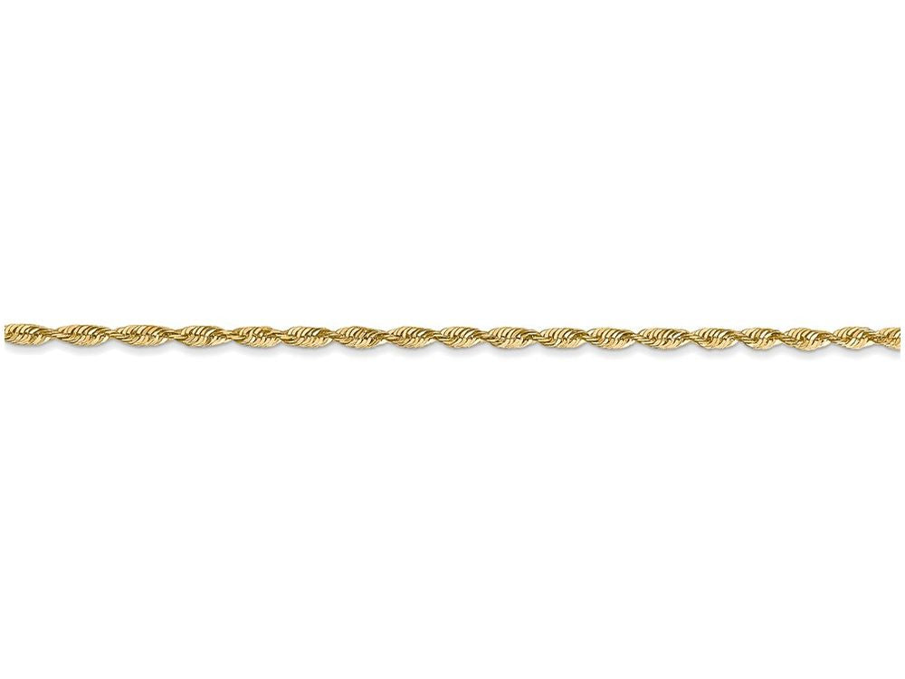 FJC Finejewelers 8 Inch 14k Yellow Gold 1.8mm Bright-cut Extra-light Rope Chain Bracelet