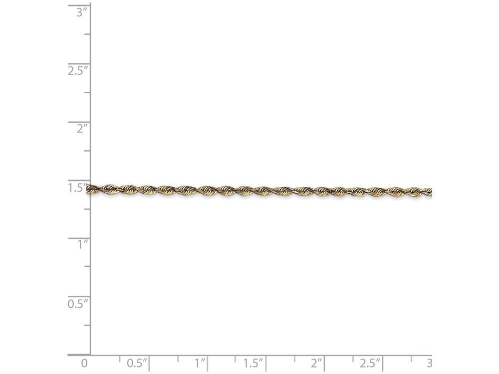 FJC Finejewelers 9 Inch 14k Yellow Gold 2.0mm Bright-cut Extra-light Rope Chain Ankle Bracelet